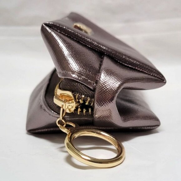 SeneGence Metallic Gun Metal Cosmetic Makeup Bag With Gold Zipper - Picture 5 of 7